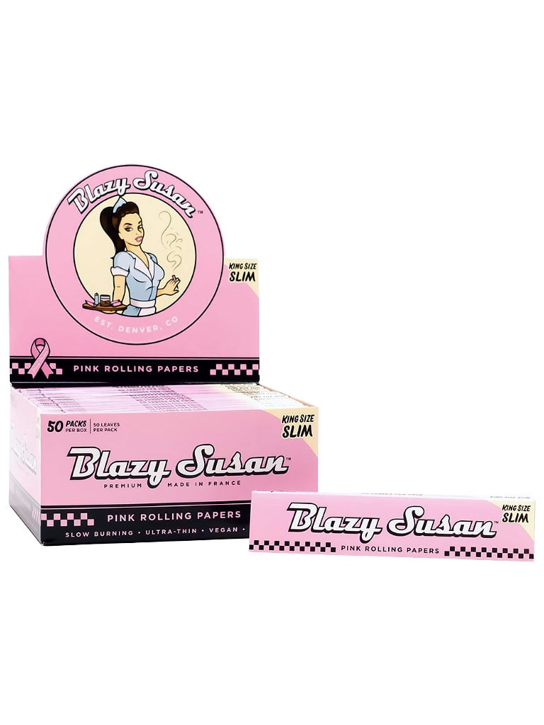 blazy susan king size pink rolling papers box