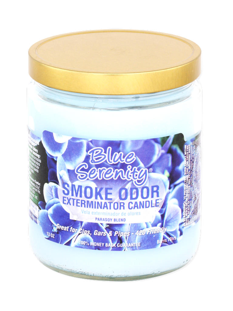 Blue Serenity Smoke Odor Exterminator Jar Candle