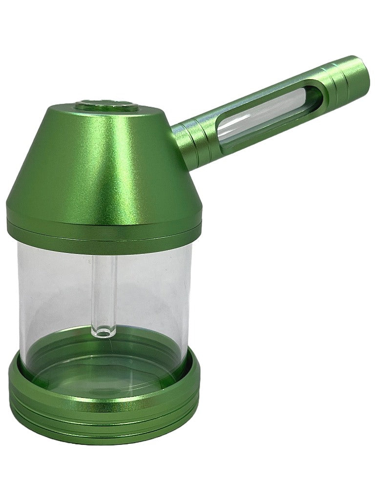 Glass and metal modular bubbler hand pipe large