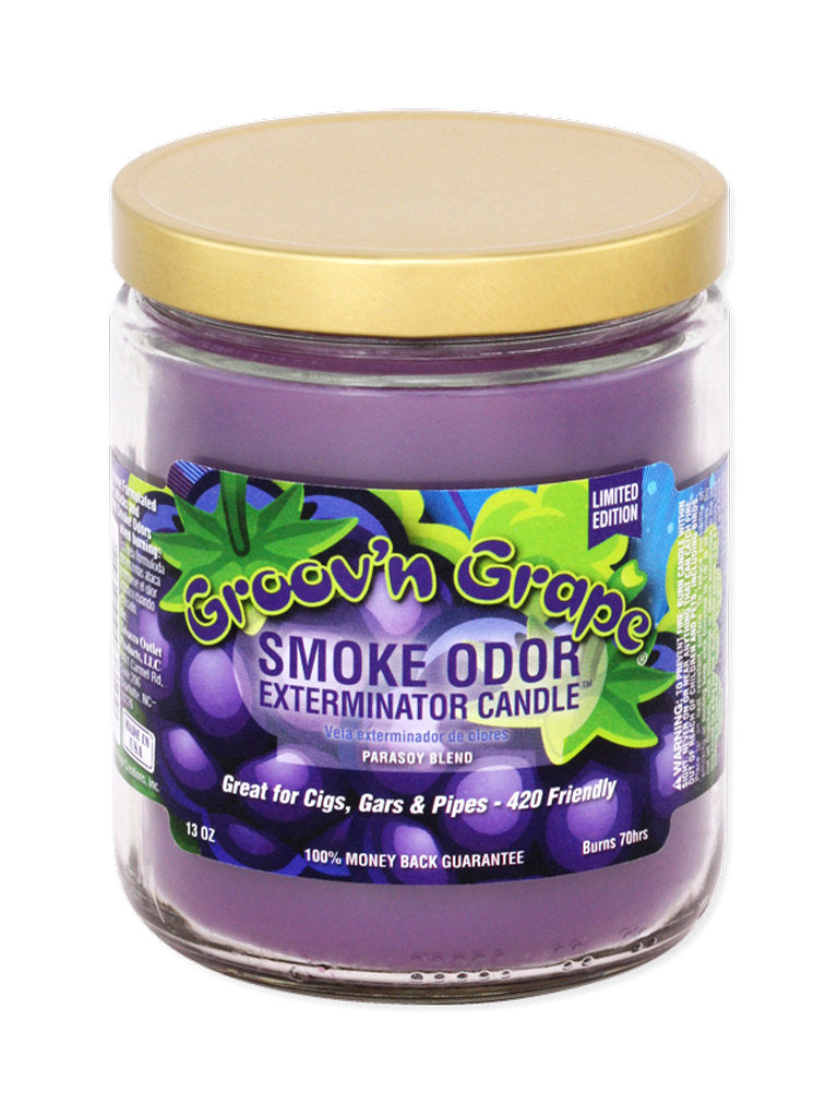 Groov'n Grape Smoke Odor Exterminator Jar Candle