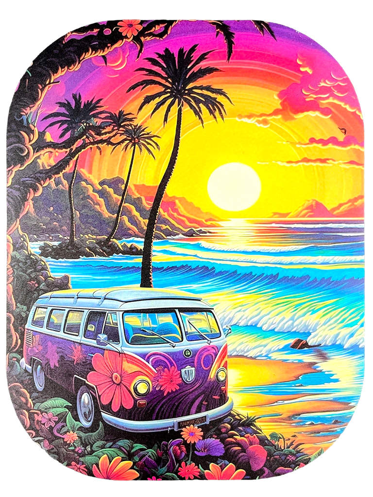 Rolling Tray with Magnetic Lid Small Beach Design
