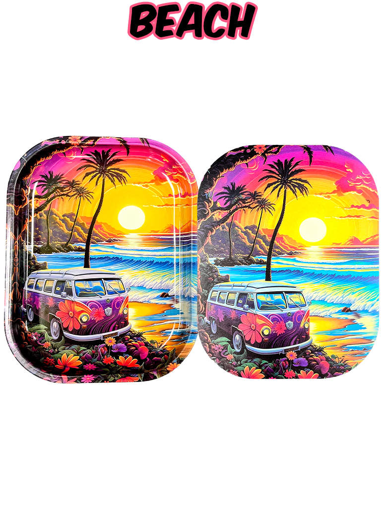 Rolling Tray with Magnetic Lid Small Beach