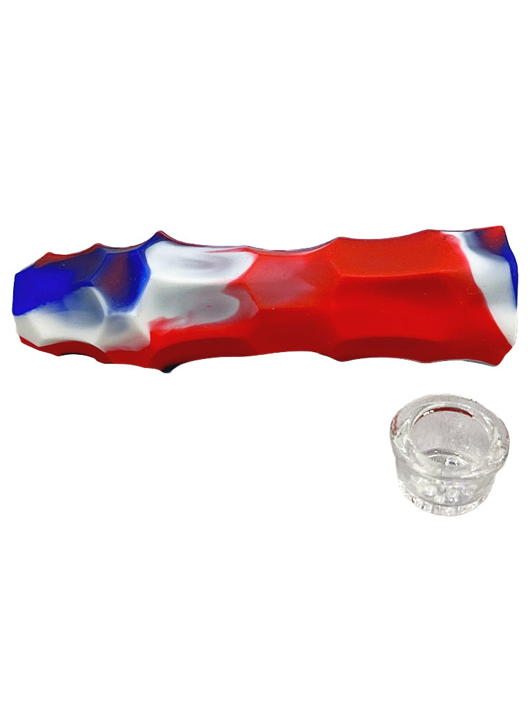 silicone one hitter pipe with glass bowl