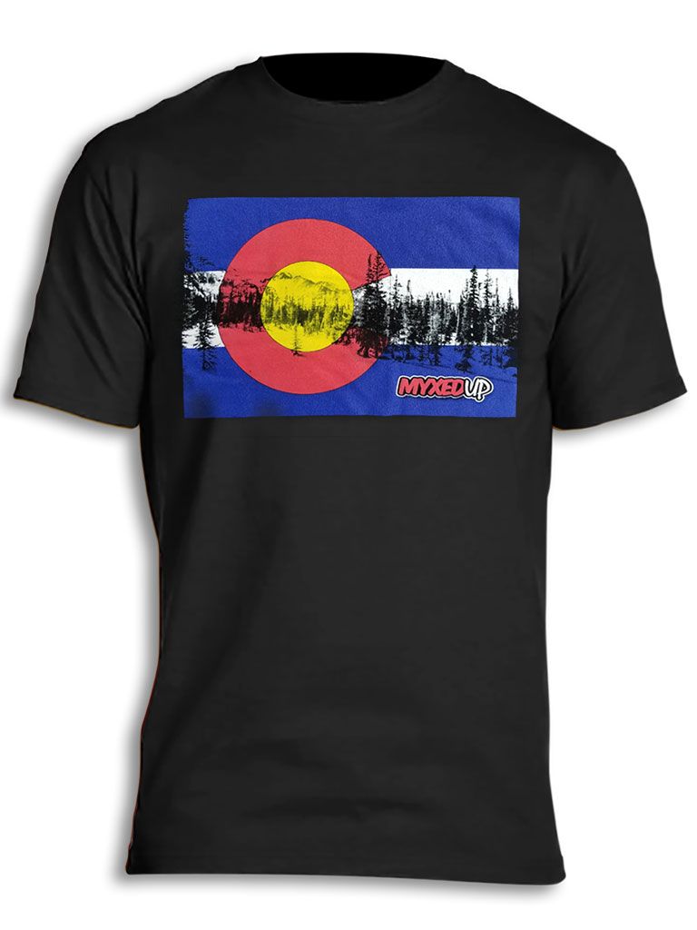Colorado Flag Mountain Fade Myxed Up T-Shirt