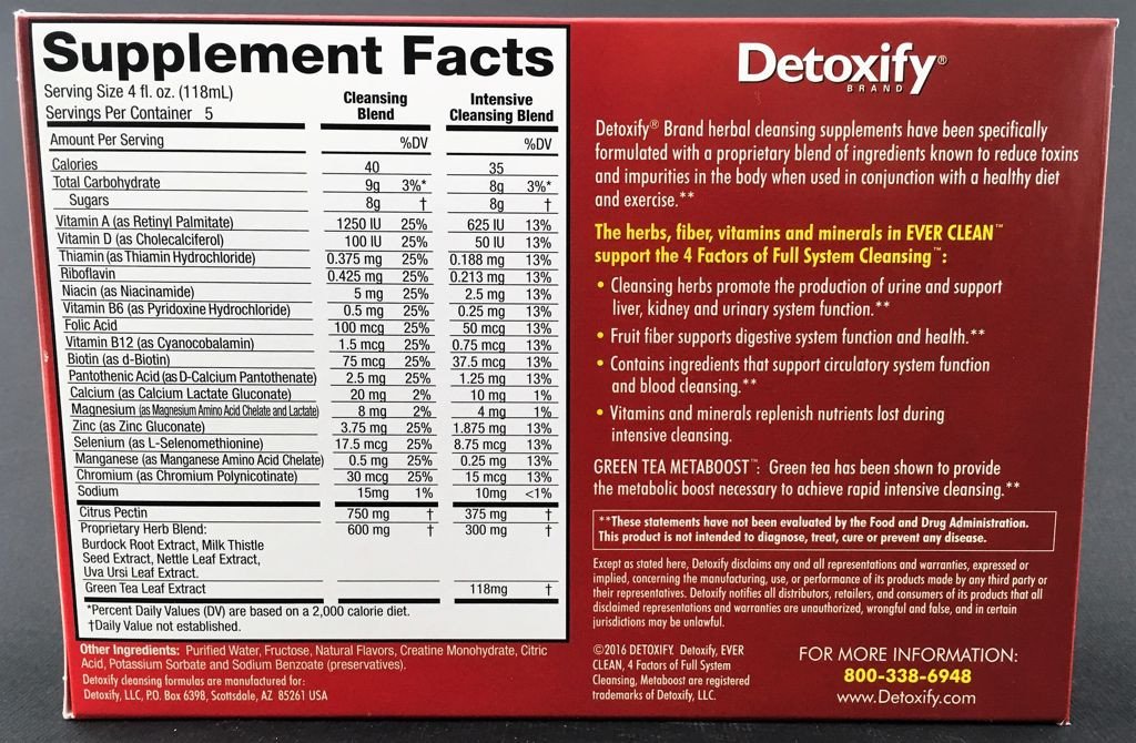 Instructions for Detoxify Detox, Edmonton