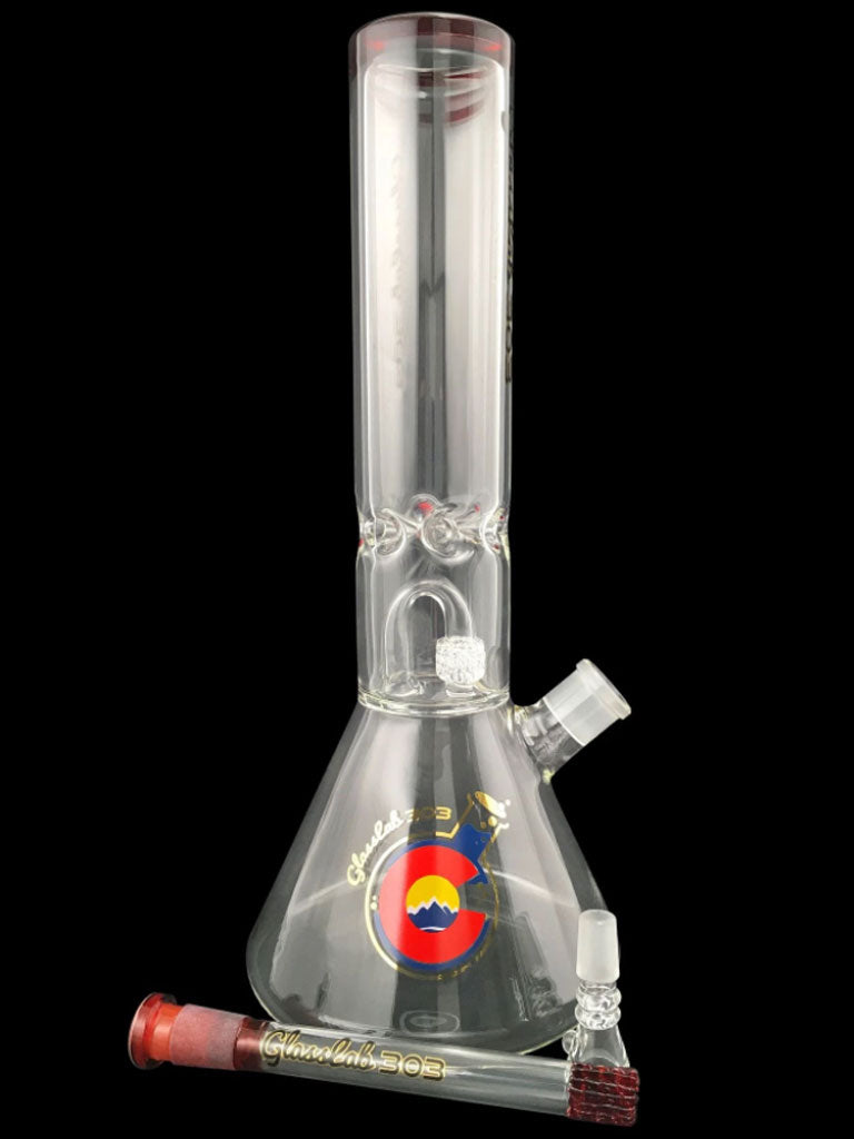 GlassLab 303 Water Pipe Large Beaker with Matrix Down Stem and Mini Matrix Perc