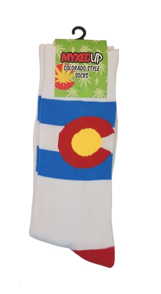 Myxed Up Colorado Style Socks Colorado Flag White