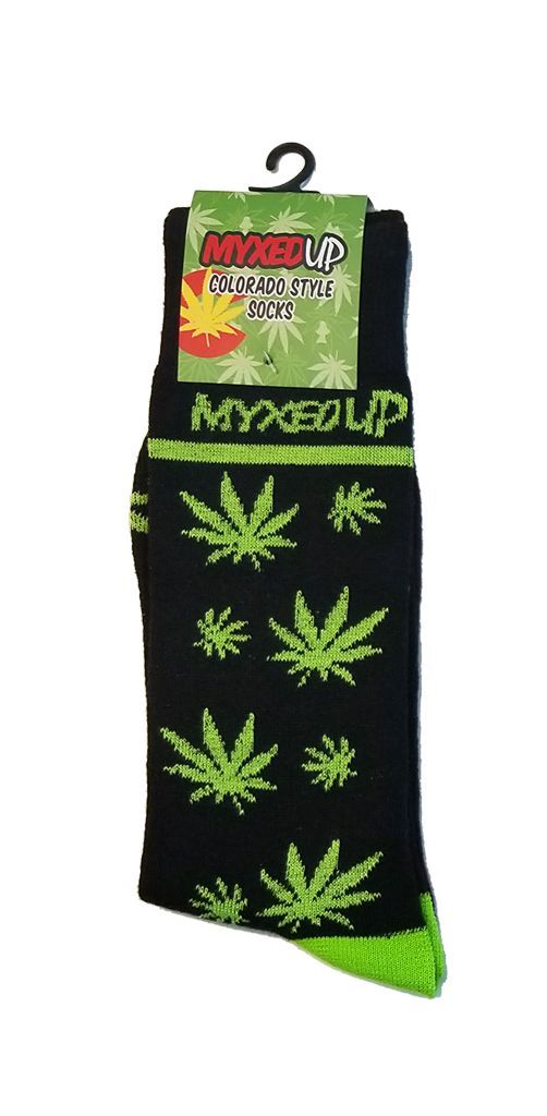 Myxed Up Colorado Style Socks Pot Leaf Staggered