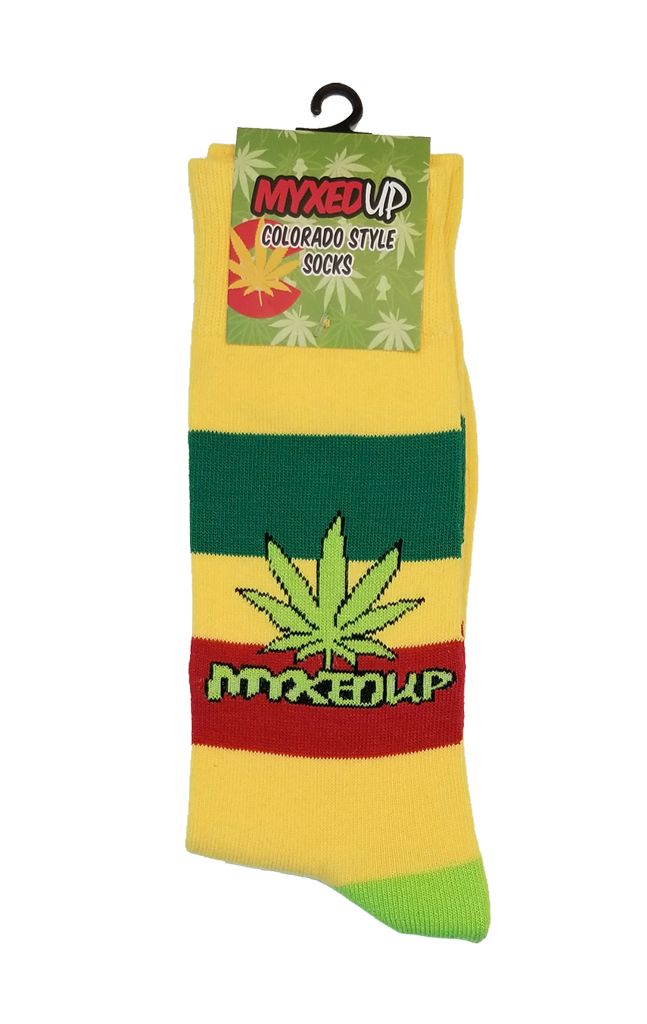 Myxed Up Colorado Style Socks Rasta Pot Leaf
