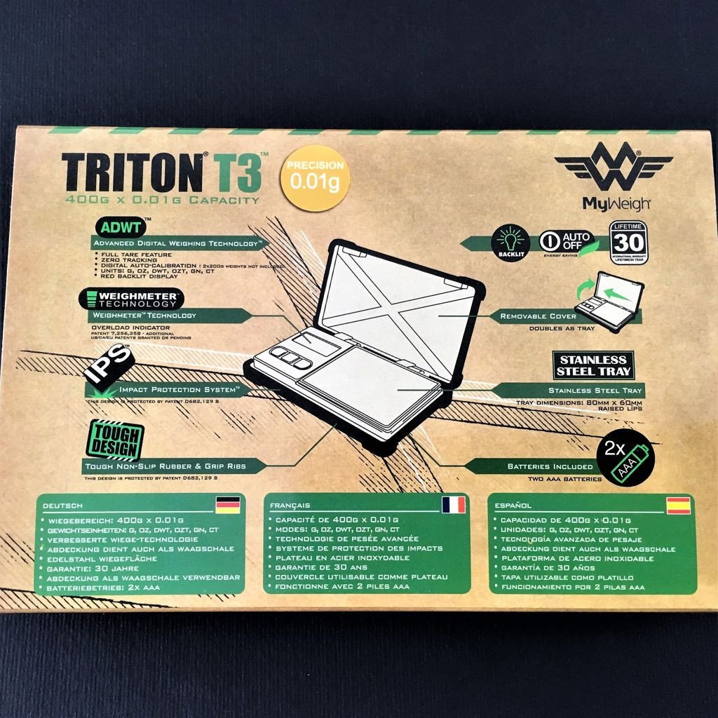 Triton T3 Digital Pocket Scale by My Weigh Back