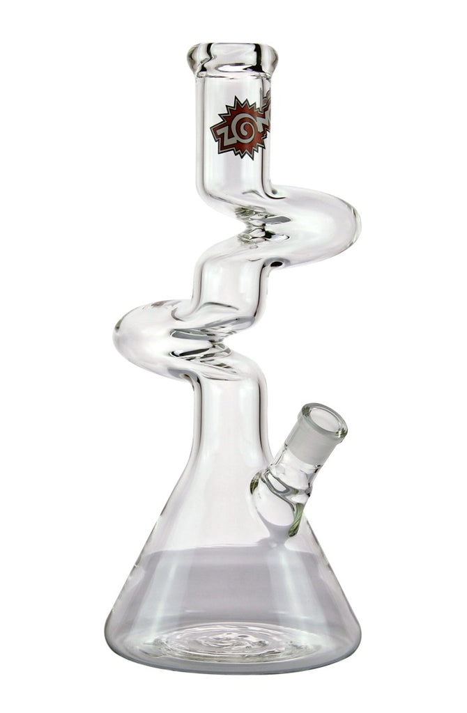 Zong Glass Water Pipe Double Kink Fat Series 18 Inch Glass on Glass Beaker