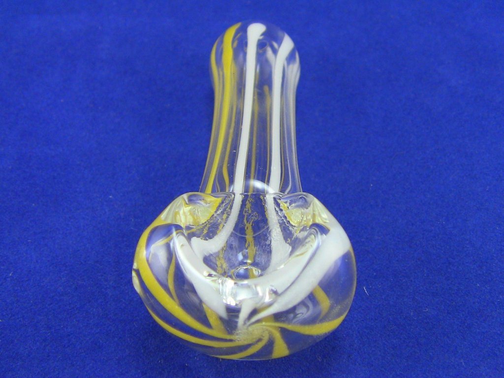 Yellow and white budget glass pipe