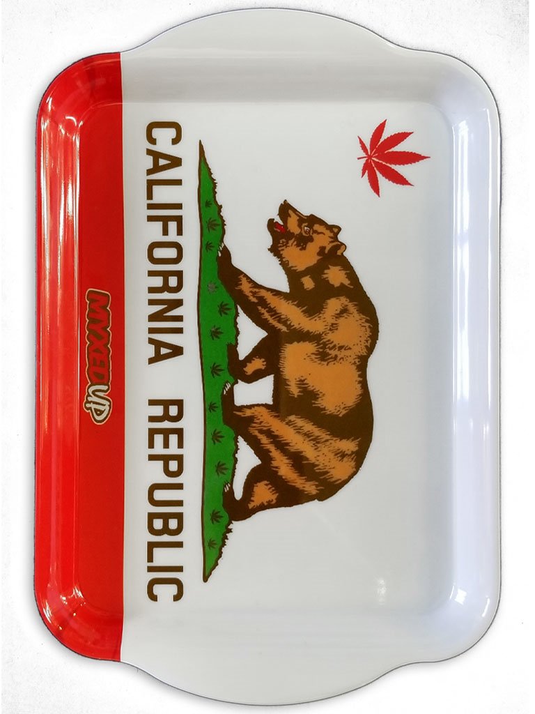 California Republic Weed Leaf Flag Large Myxed Up Rolling Tray