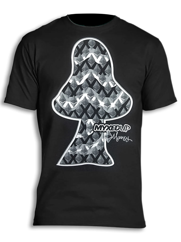 Ethereum Money Myxed Up Mushroom Black T-Shirt