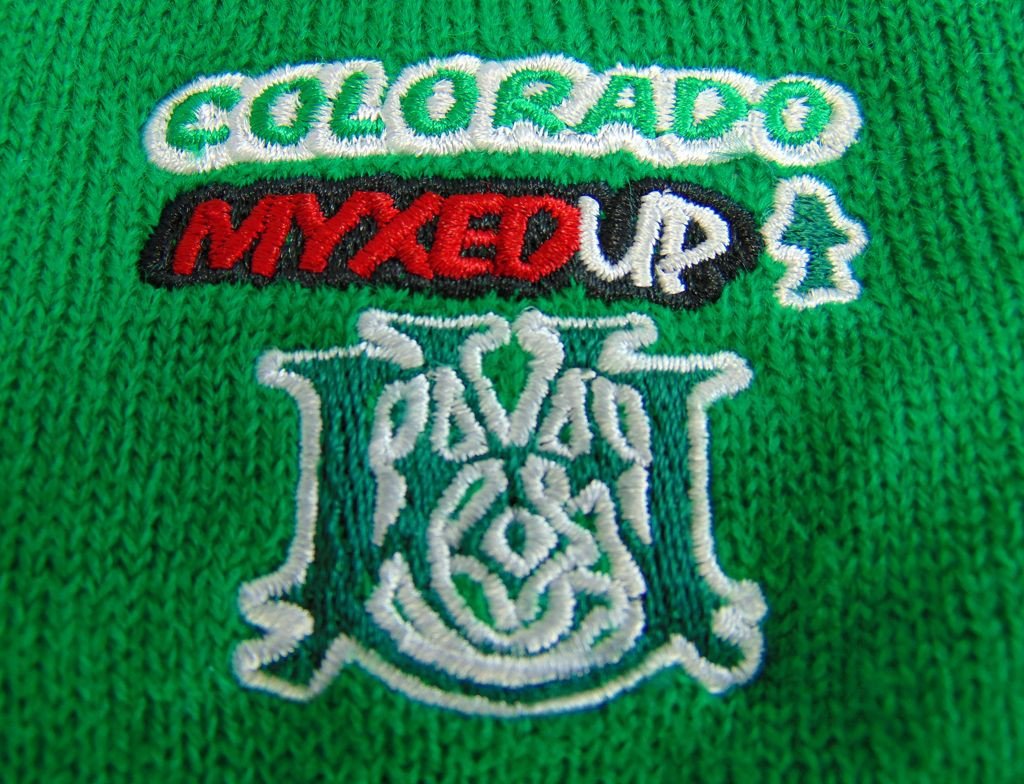 myxed up earflap hat embroidered logo detail